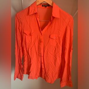 Velvet heart orange button down size small